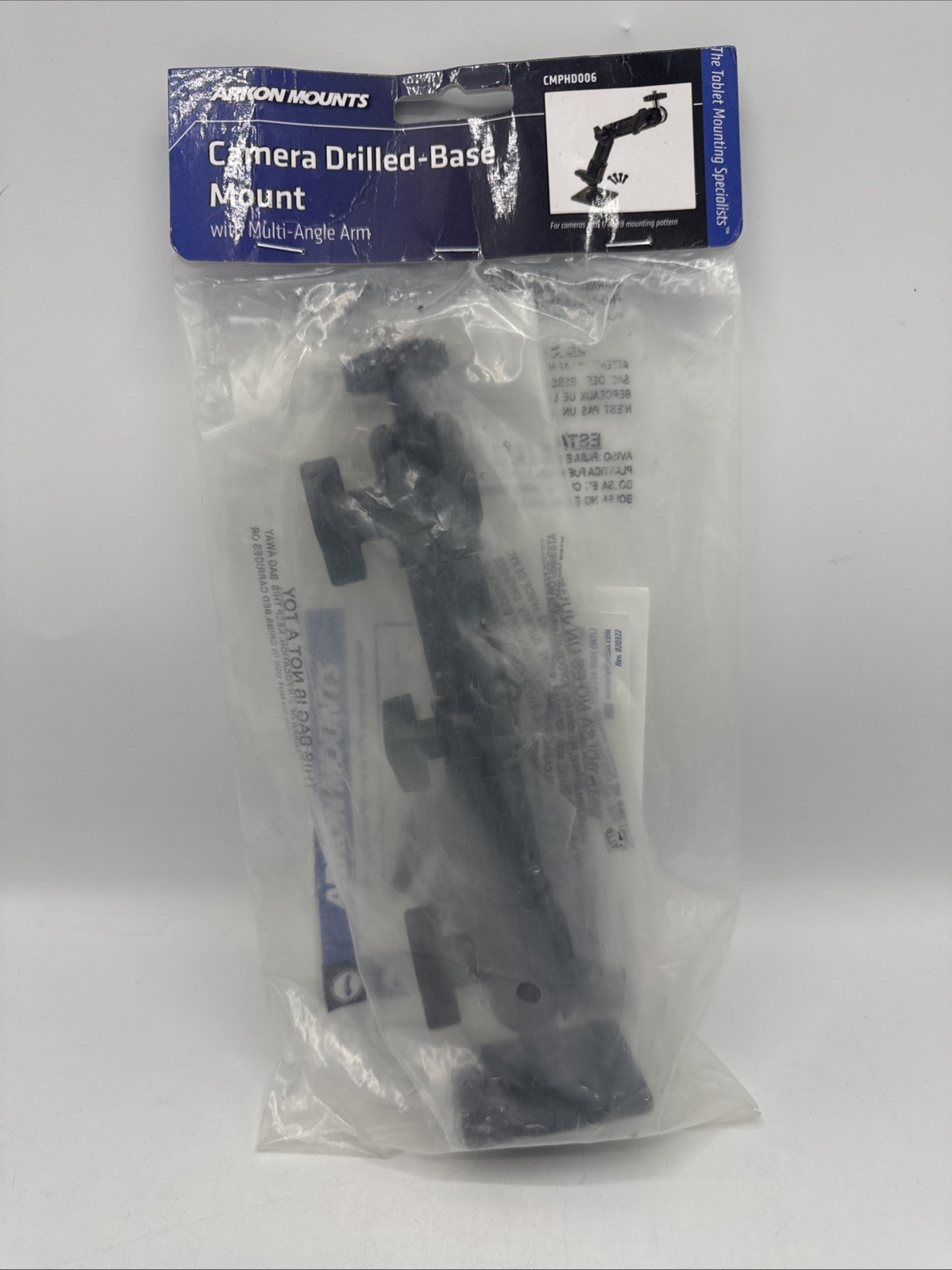 Arkon Mounts CMPHD006 Camera Drill-Base Mount W/h Multi-Angle Arm. New & Sealed