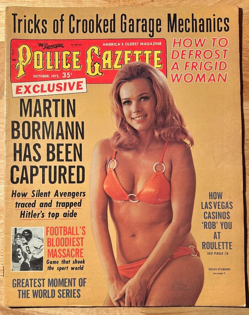 Police Gazette- October 1972 - Don Larsen NY Yankees perfect game, bikinis
