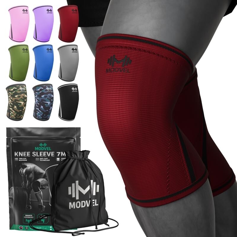 Modvel Knee Sleeves 7mm Strength for Weightlifting USPA IPL IWF USAW Approve