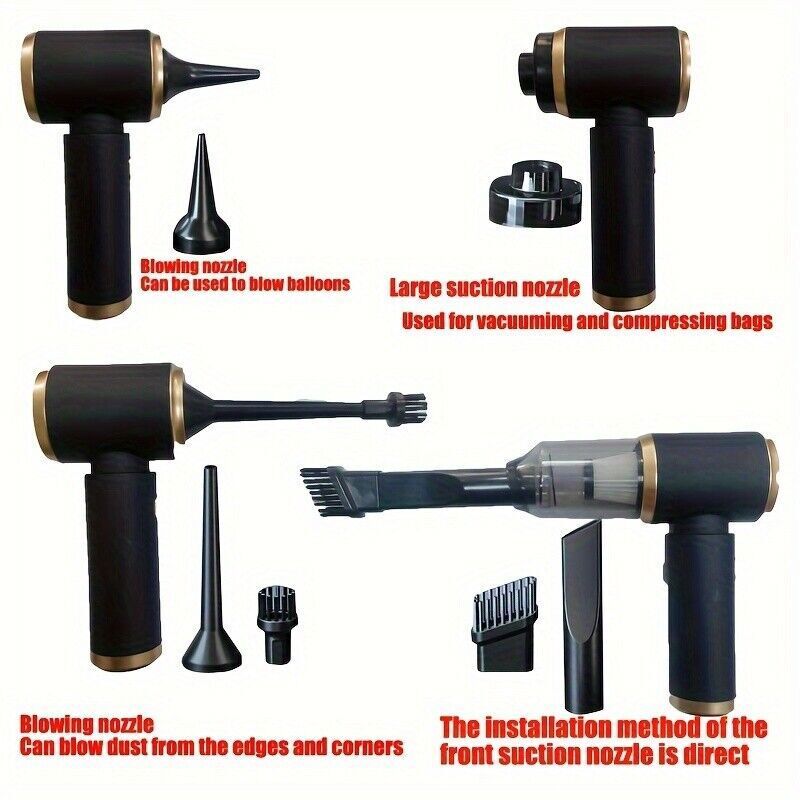 4 in 1 Upgrade Car Vacuum Cleaner Air Blower Wireless Handheld Rechargeable Mini