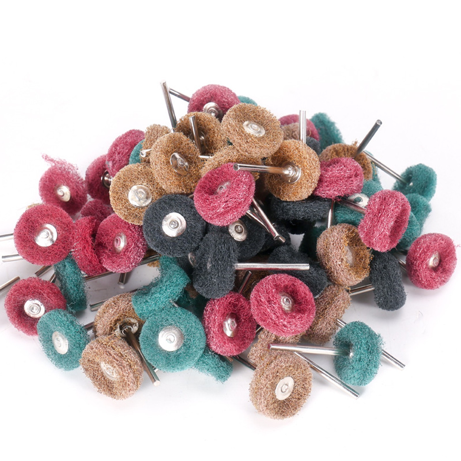 80Pcs Mini Abrasive Buff Wheel Grinding Polishing Shank Craft Bits Rotary Tool r
