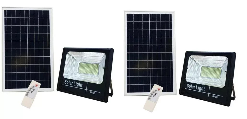 2 x 800W SMD White Light LED Headlights With Solar Panel And Sensor