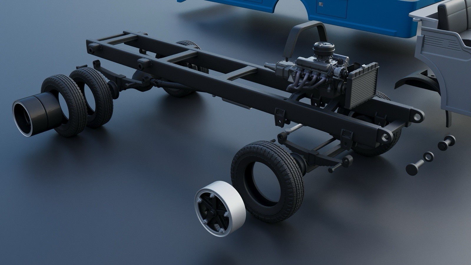 3d Printed 1/25 1972 C-700 Ramp Truck