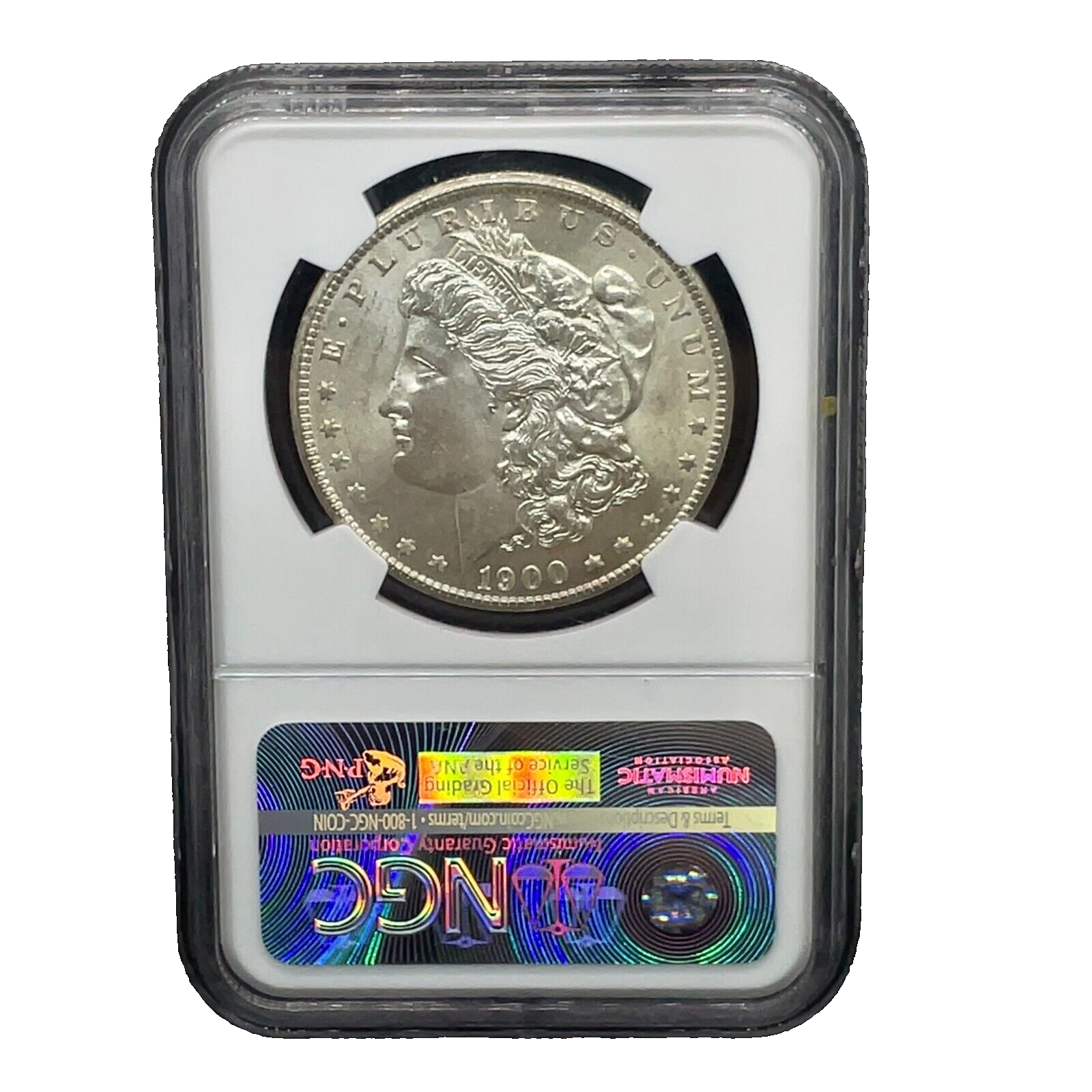 1900-O Morgan Silver Dollar REVERSE STRUCK THRU Mint Error NGC MS64
