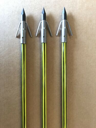 3 Bowfishing premium Arrows with Yellowjacket shafts & Safety Slide, Carp
