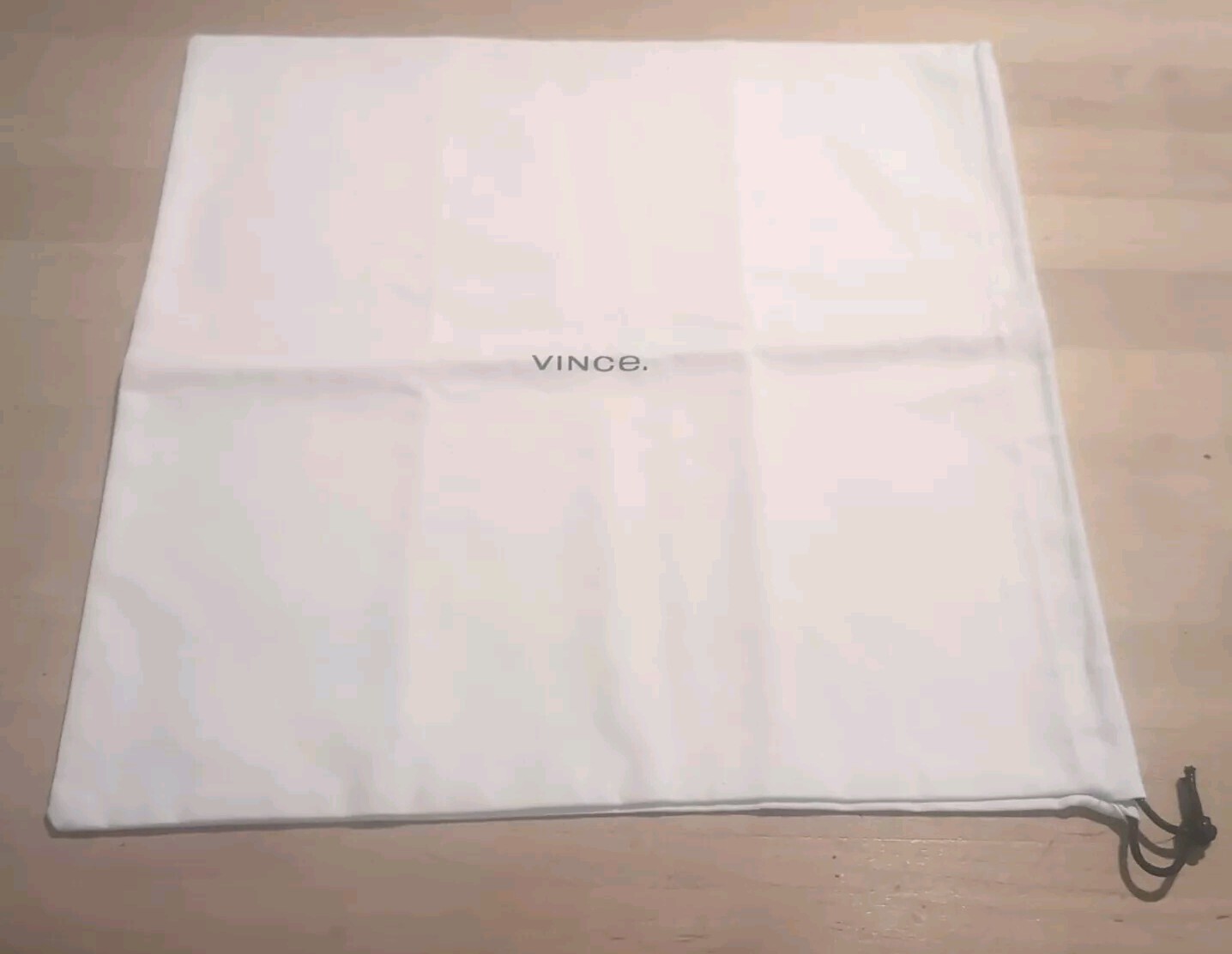 VINCE. Dust Bag Cover White Canvas Logo Drawstring Storage Travel 15" X 15 3/4"
