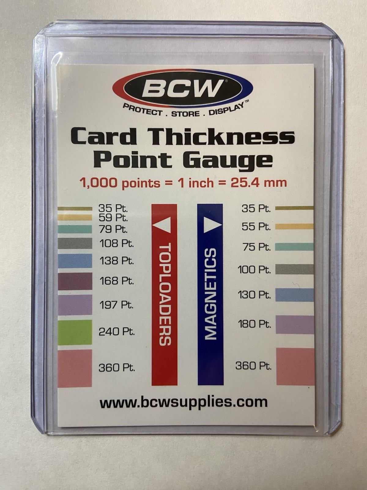 BCW Thickness Point Gauge Trading Card Measurement Tool