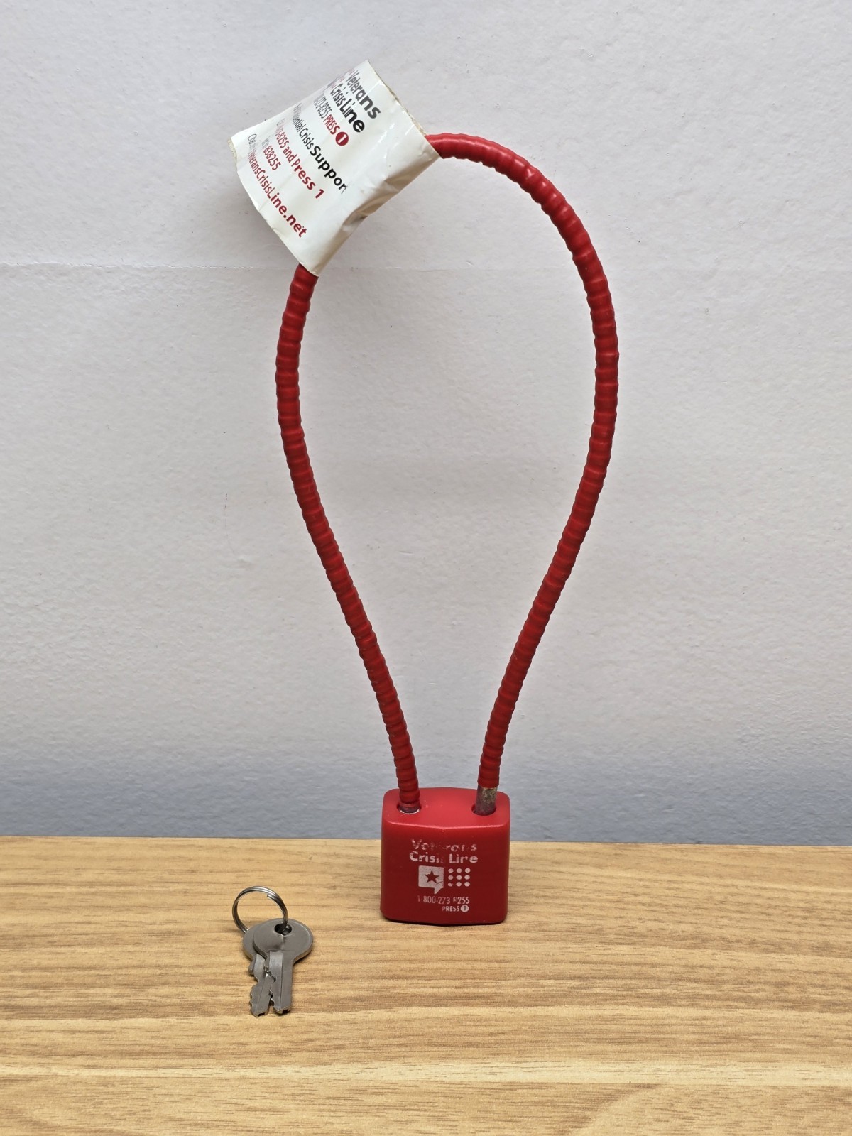 Red Pistol Rifle Lock With Two Keys Veterans Crisis Line