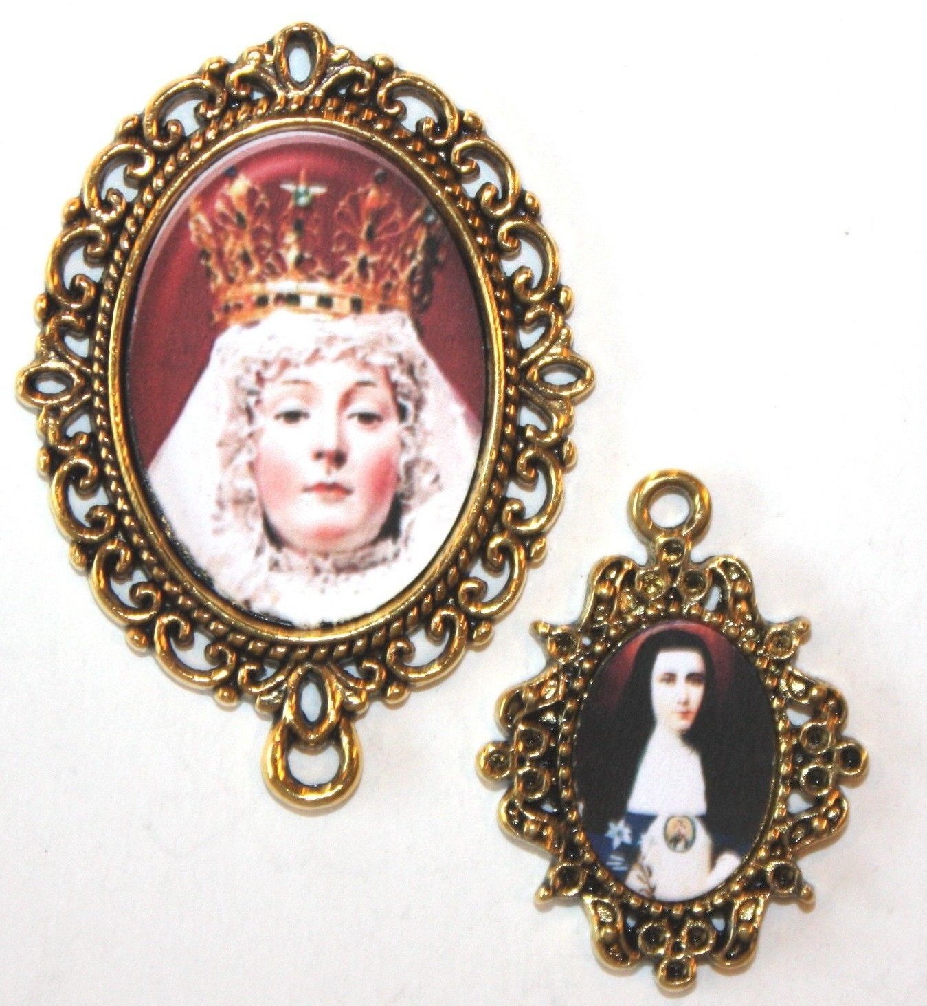 One Set Our Lady of Good Success Rosary Center & Mother Mariana Side Medal