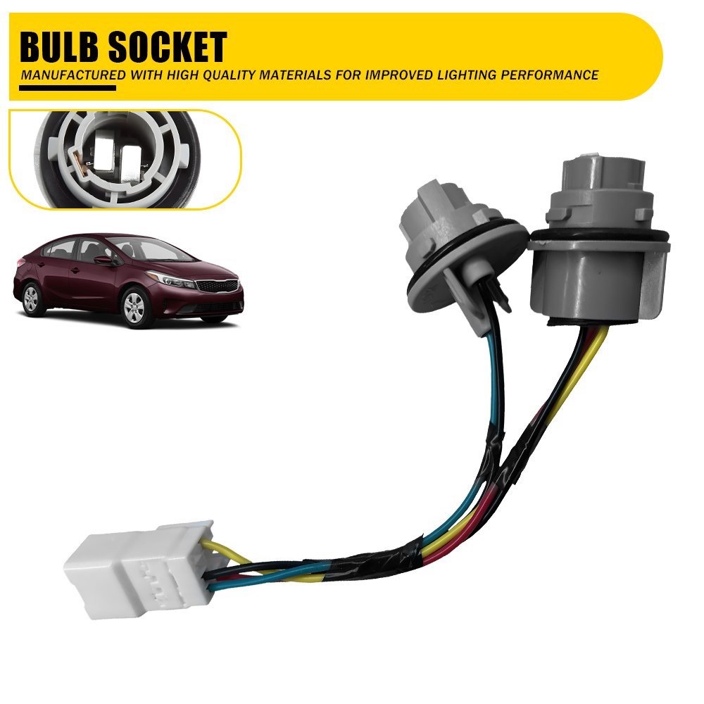 Gray Tail Light Wiring Socket w/ Wire For 2017 2018 Kia Forte Easy Installation
