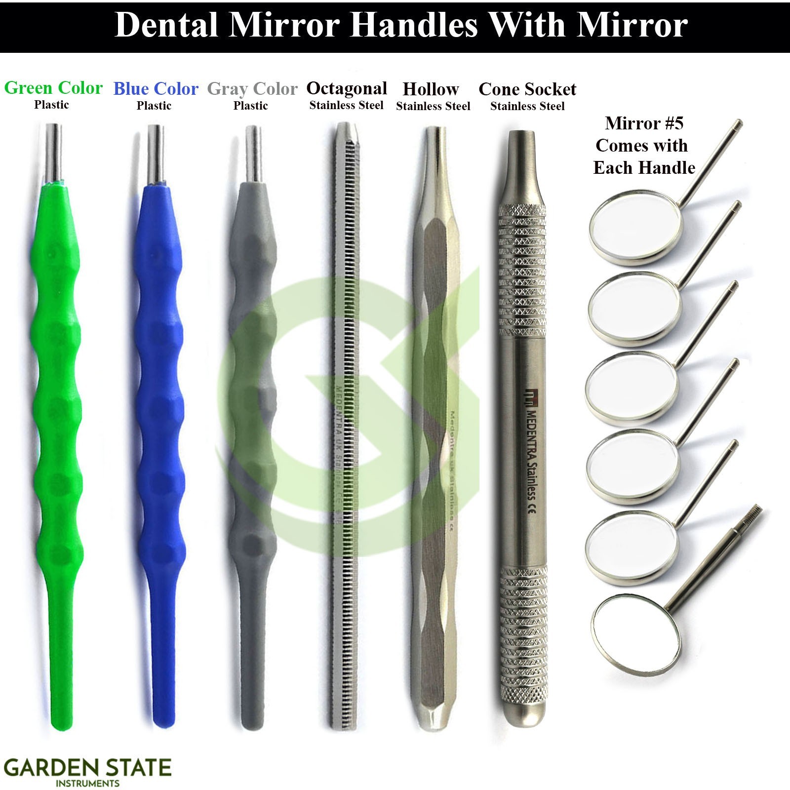 Dental Mouth Teeth Inspection Handles + Mirror Oral Care Examination Hygiene Lab