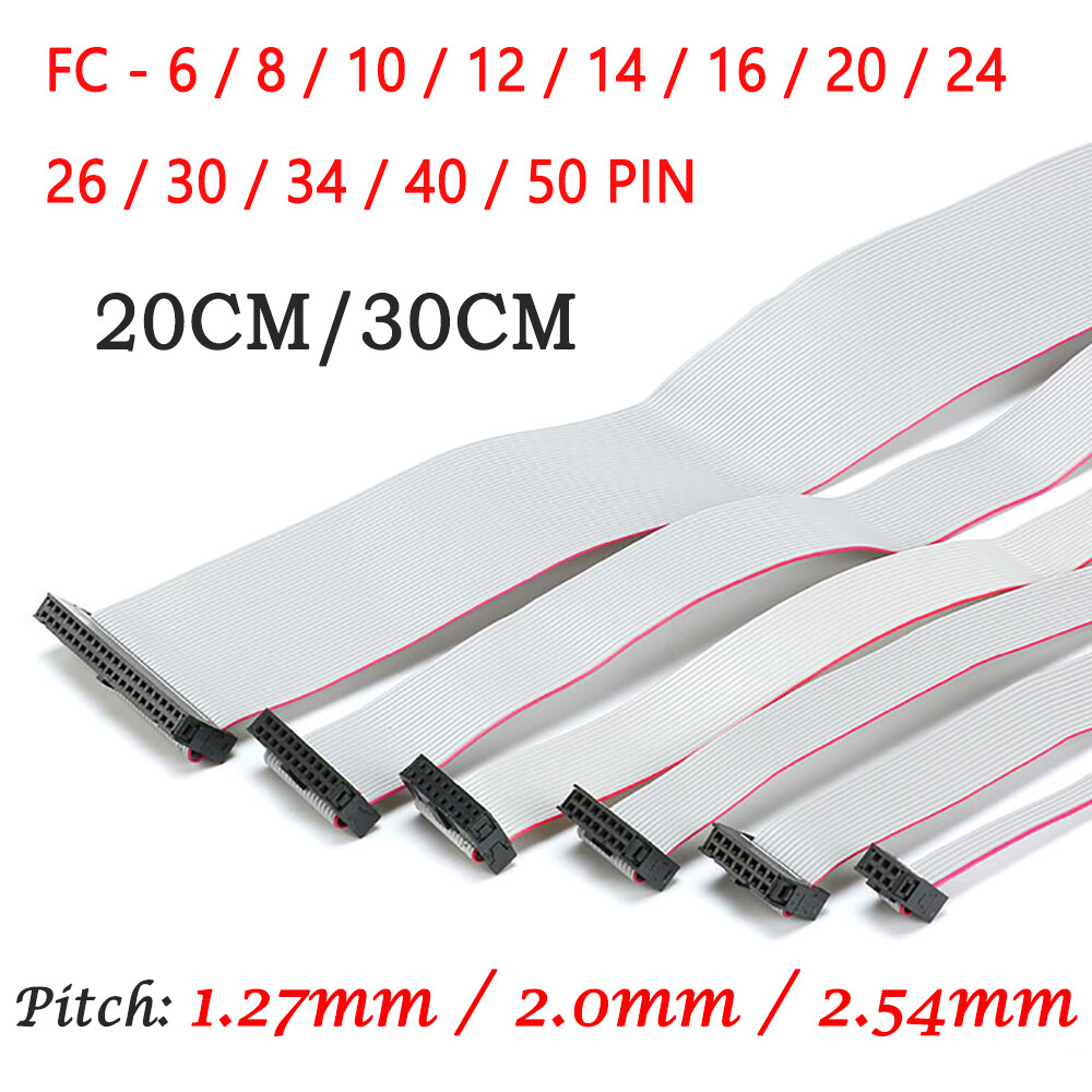 1.27 2.0 2.54mm Pitch JTAG Flat Ribbon Data Cable FC 6-50 PIN 20CM/30CM Length