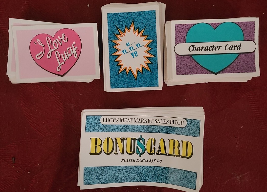 I Love Lucy Board Game Pieces X4 Card sets USED Good Condition Overall