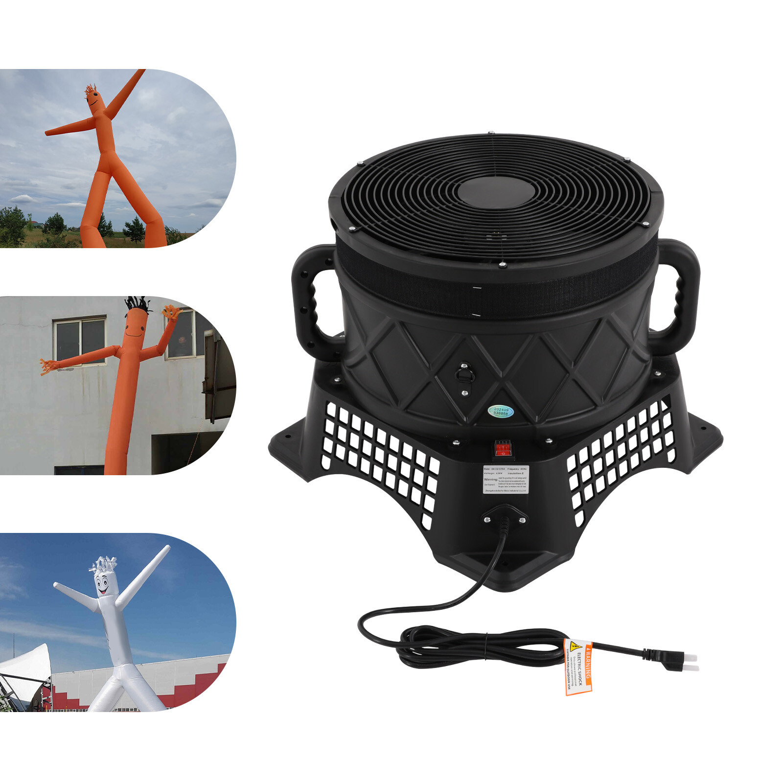 1HP 750W Electric Blower Fan For Inflatable Waving Puppet Clockwise Blower Fan