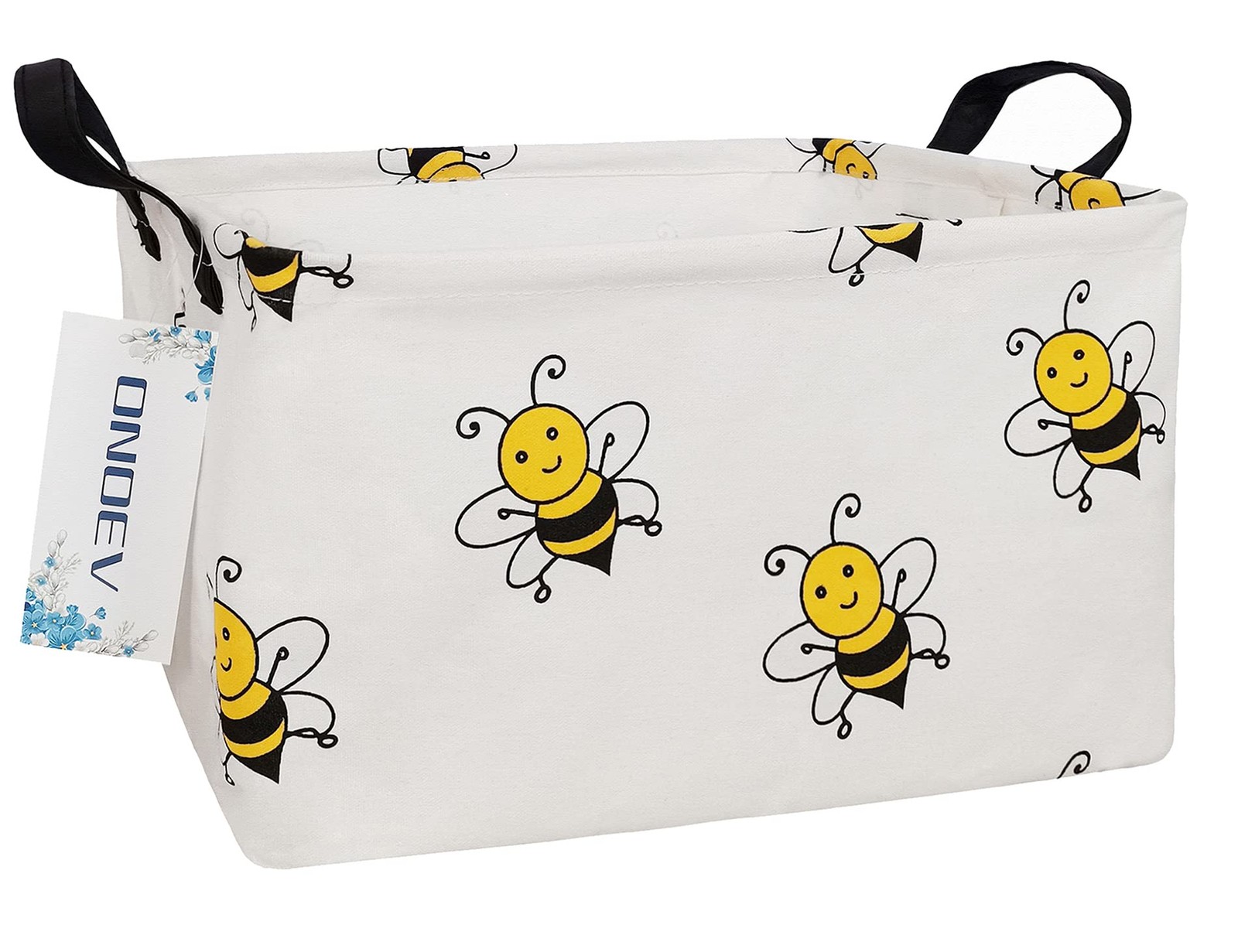 ONOEV Rectangular Bee Storage Basket,Collapsible Storage Bin for Nursery,Cute...