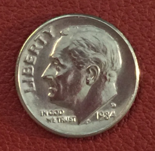1984 D  Roosevelt Dime - Actual coin - Free shipping.