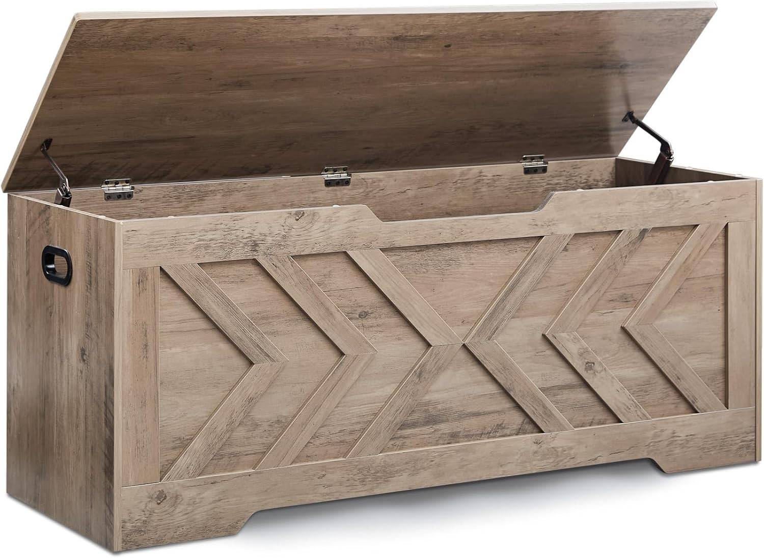 47.2” Storage Bench,Extra Large Wooden Storage Chest with 2 Safety Hinges,Entryw