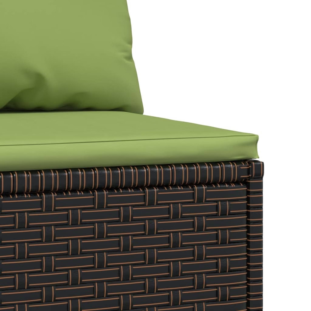 Patio Middle Sofa Brown PE rattan Medium Adjustable Feet