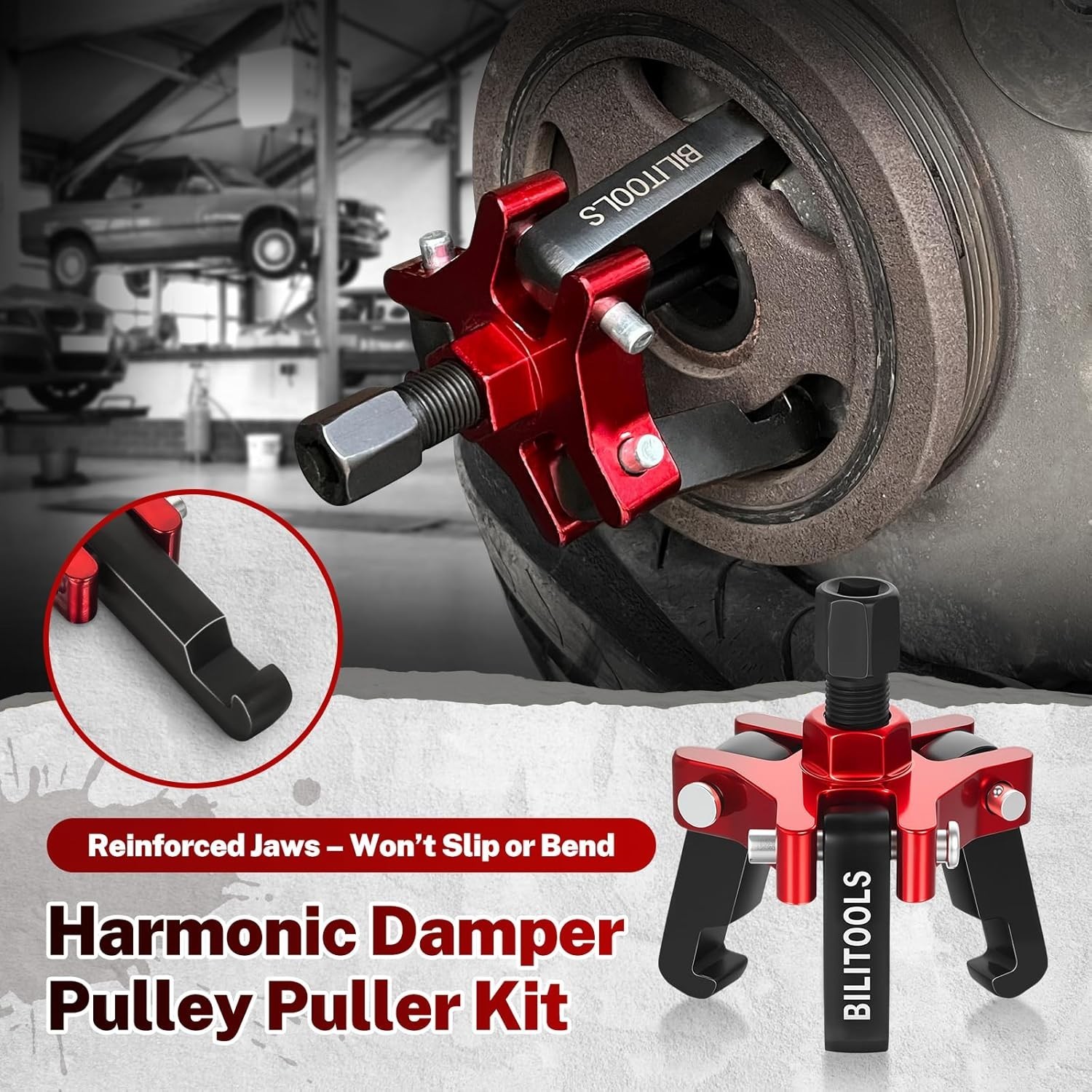 Professional-Grade Harmonic Balancer Puller Set for Chevy, Ford, and More