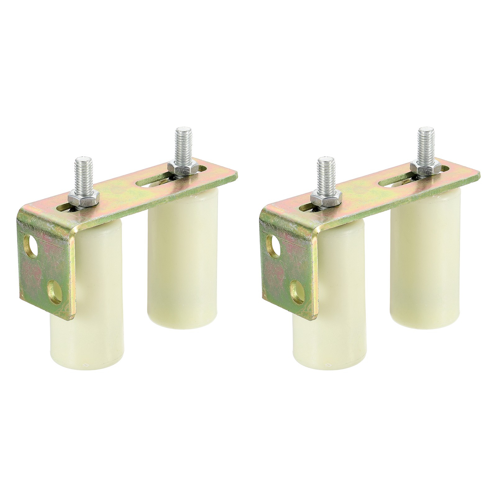 2Set Slide Gate Guide Roller 3.9" Adjustable Nylon Rollers with Bracket, White
