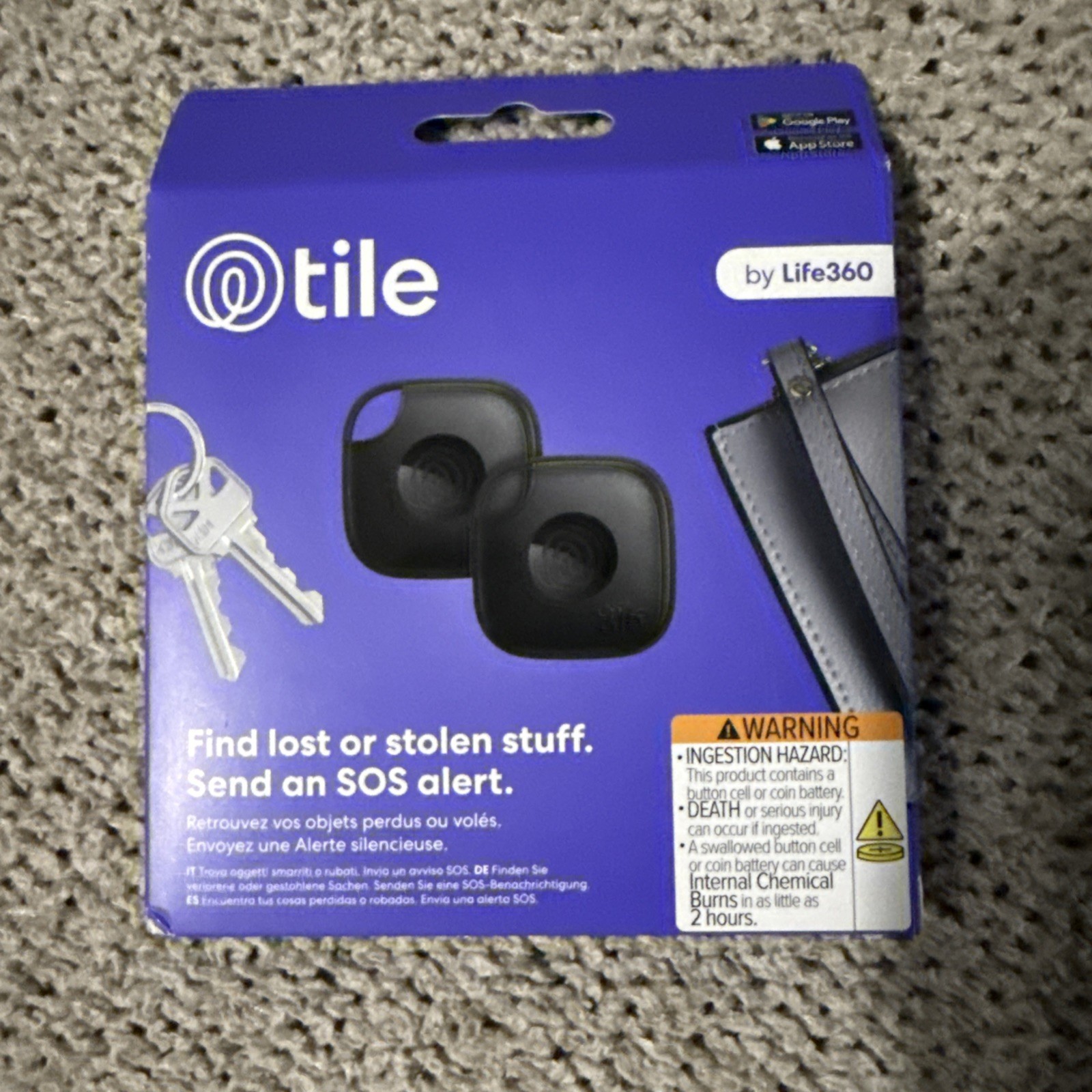 Life360 Tile Bluetooth Tracker Keys Finder & Item Locator for Keys Bags - 2 pack