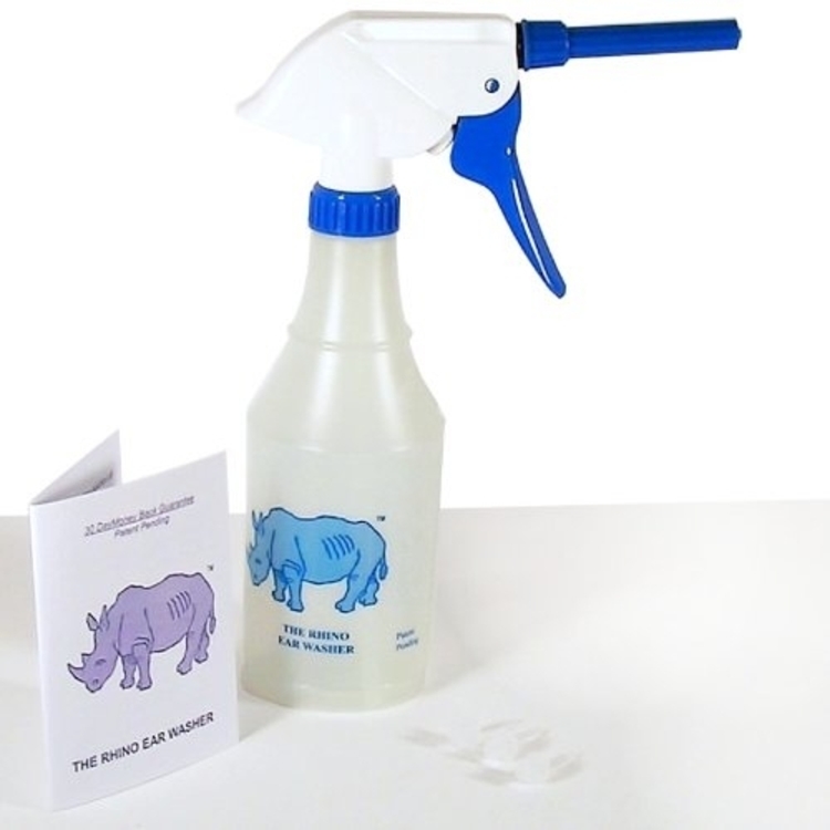 Rhino Ear Wash Washer Bottle w/Tips For Ear Wax Cleaning & Lavage Doctor Easy RW