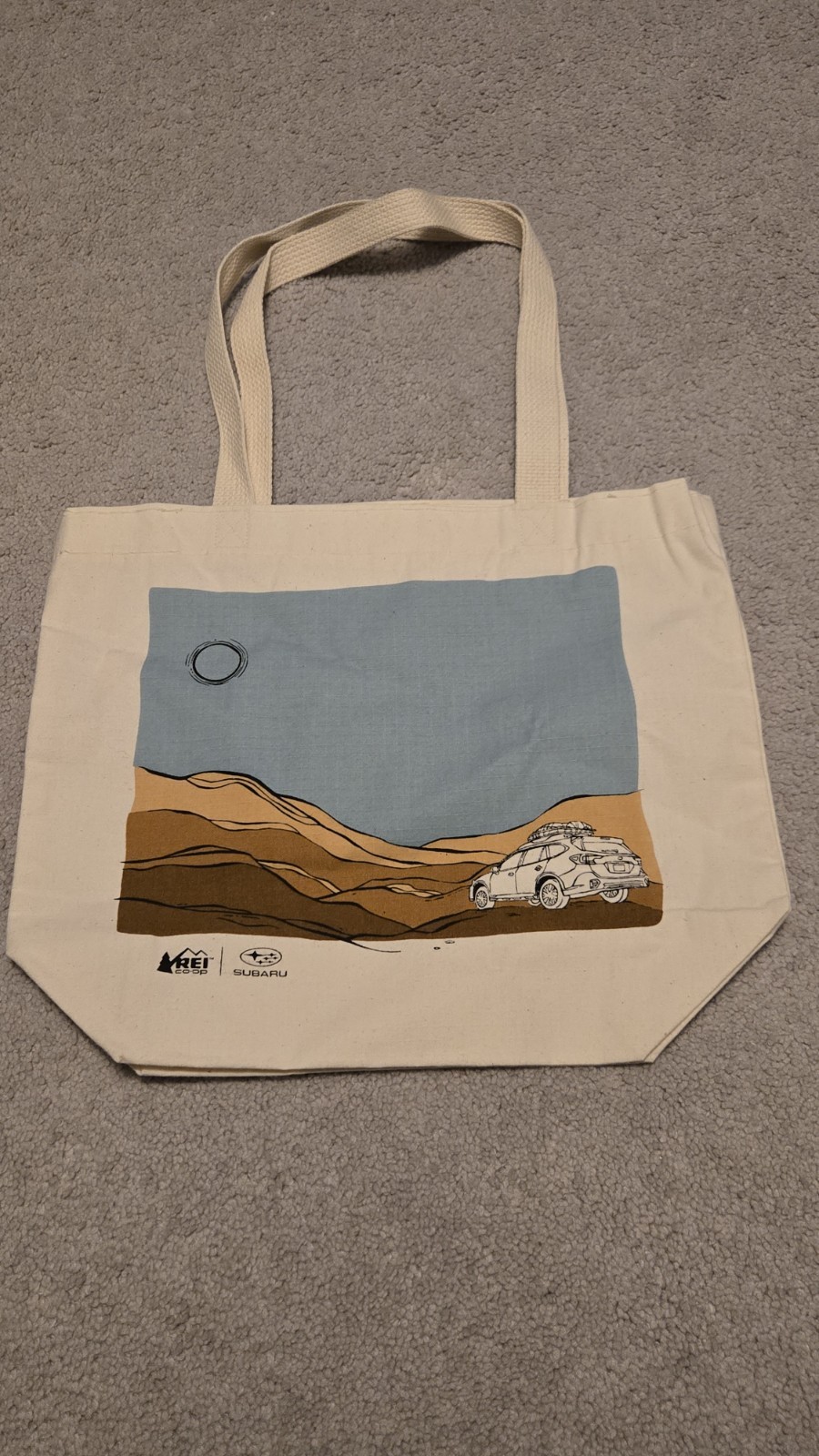 REI Subaru Canvas Tote Bag Desert Scene Adventure Outdoors