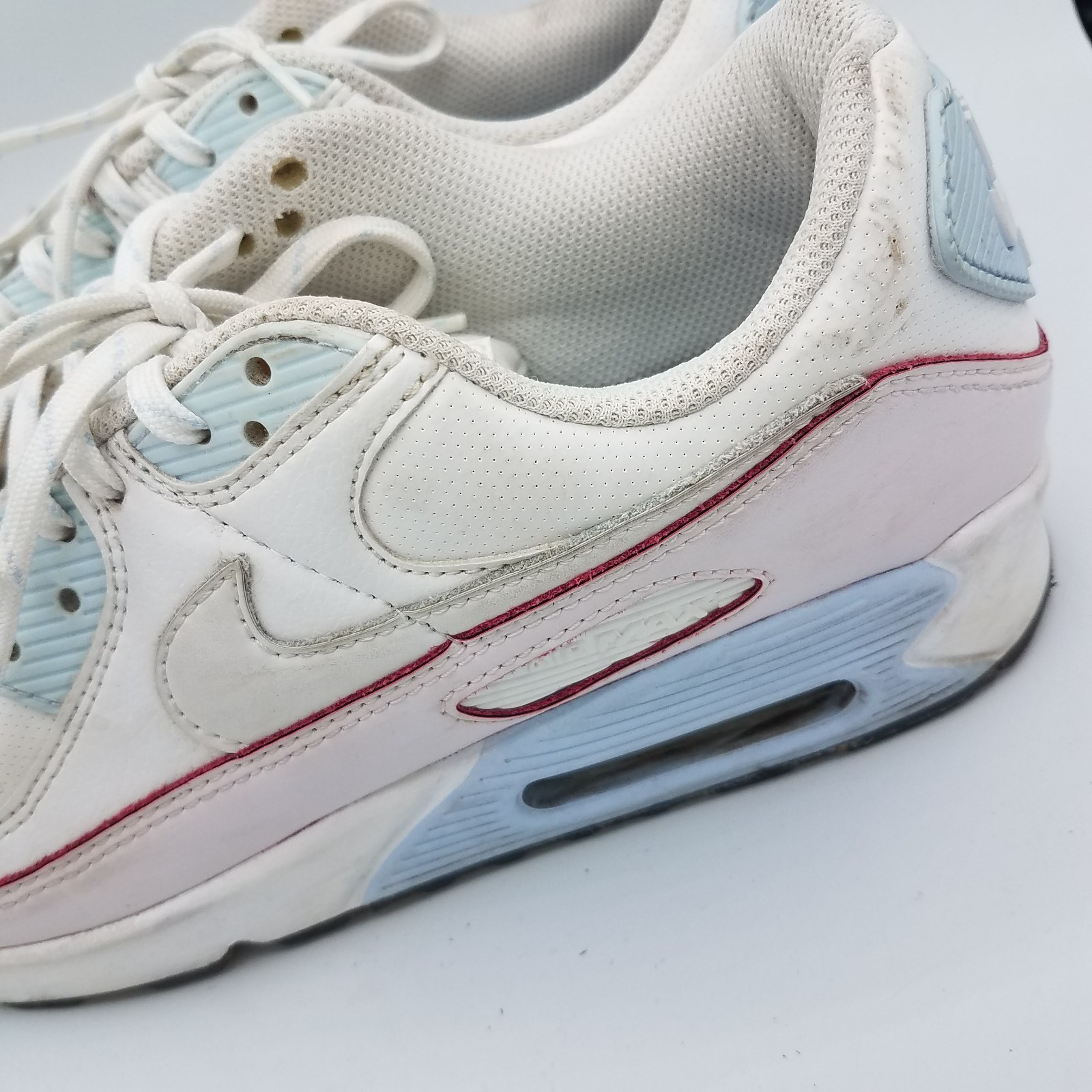Nike Air Max 90 One of One Sneakers Mens 8.5 White/Hydrogen Blue Mens CW5569-100