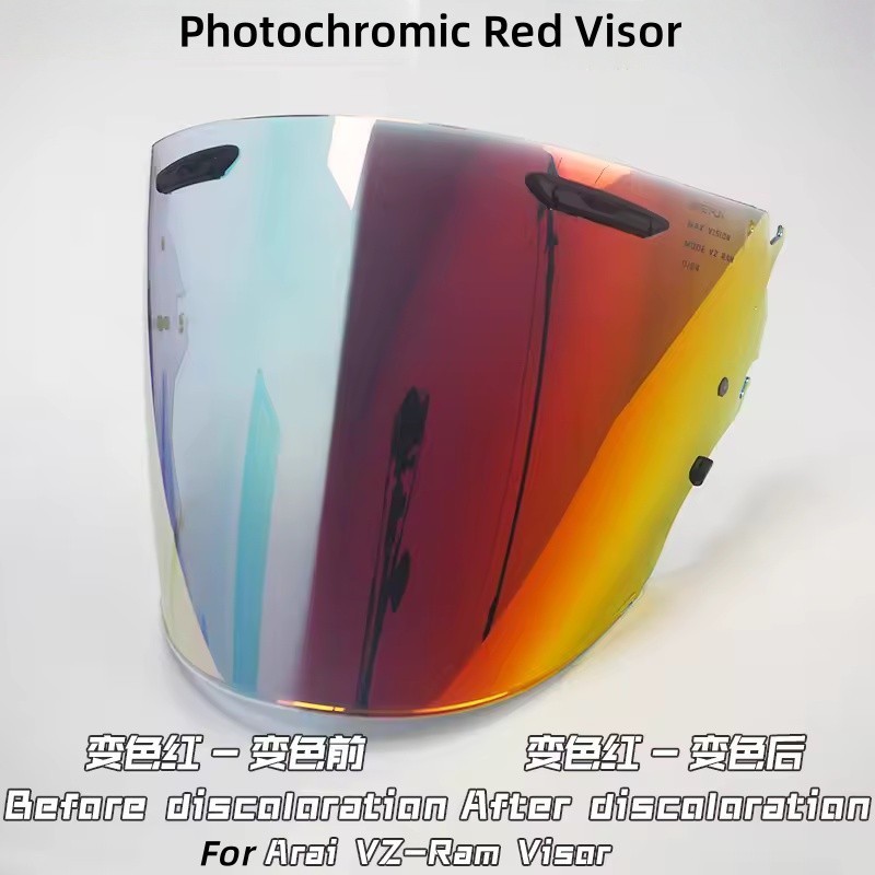 Photochromic Red Visor For Arai VZ-RAM VAS-Z RAM-X SZ-R VAS SZ-R EVO Helmet Lens