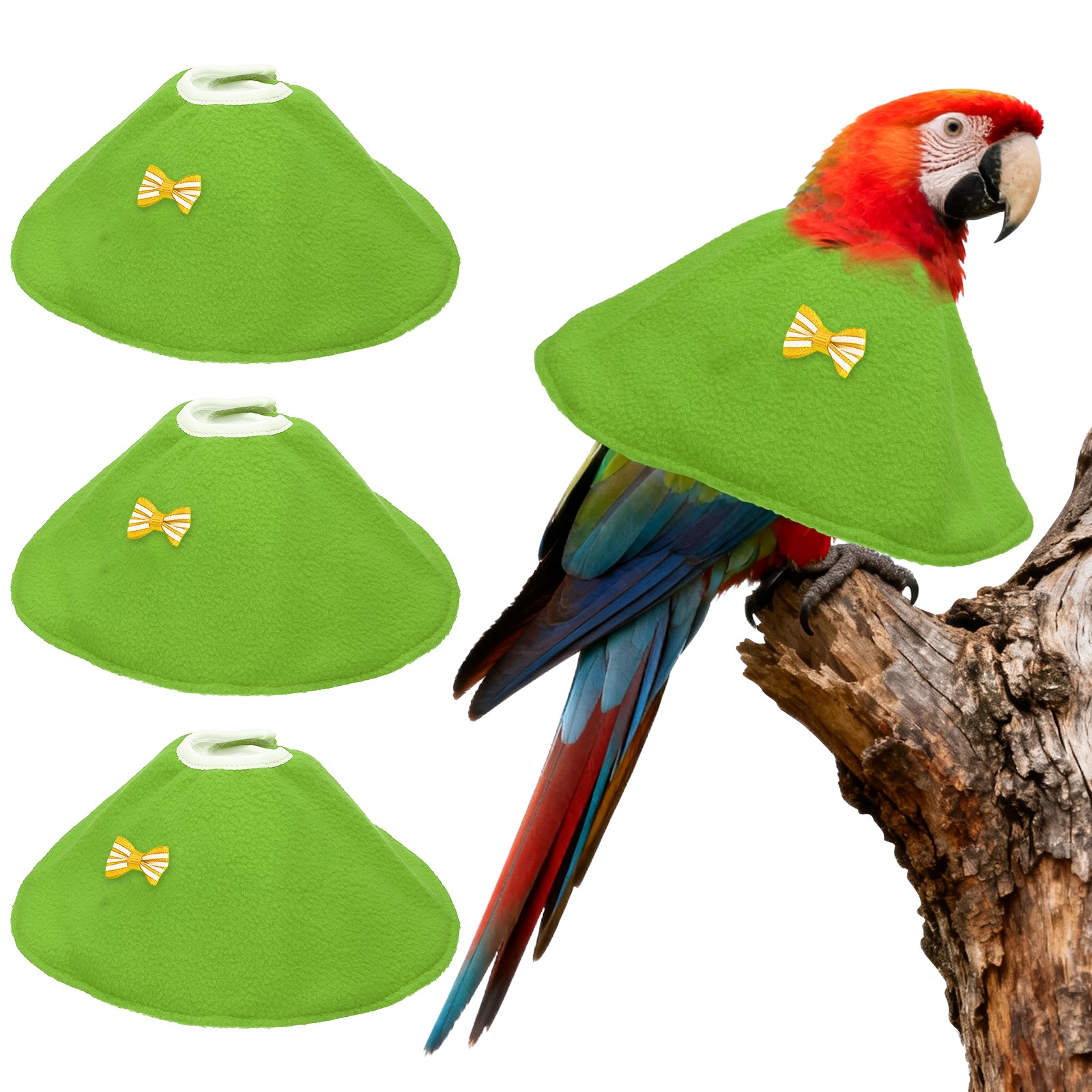 Bird Collars Bird Cone Collar Protective Cones (Green, XL, 3 Pcs)