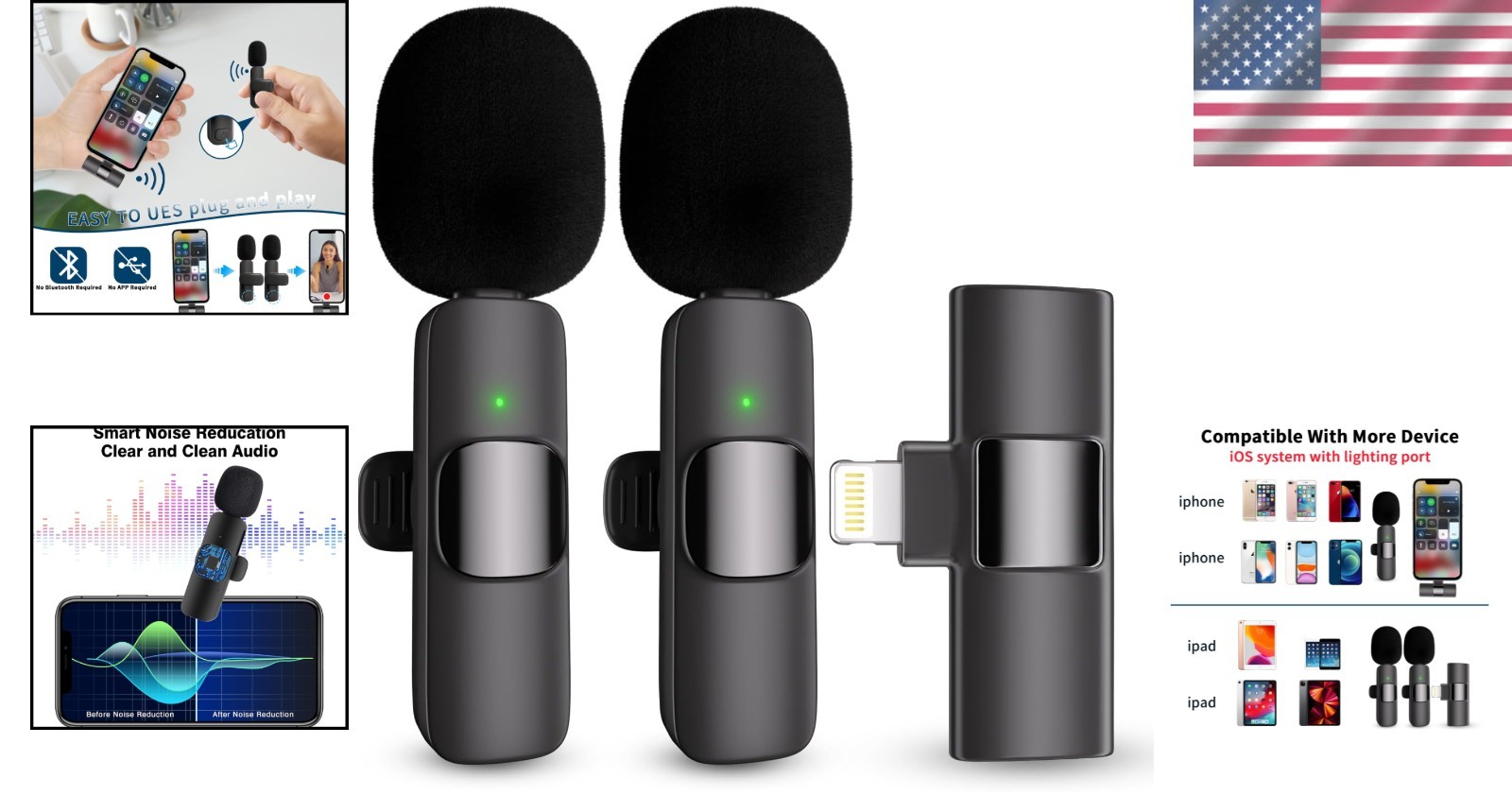 Omnidirectional Clip-On Microphone - Ideal for Vlogging and Live Streaming