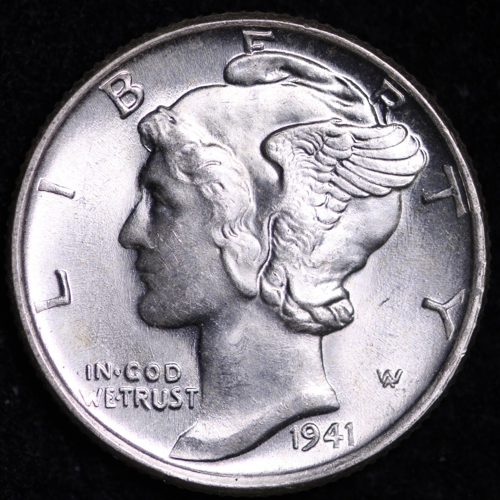 1941 Mercury Dime GEM BU FREE SHIPPING E573 TP