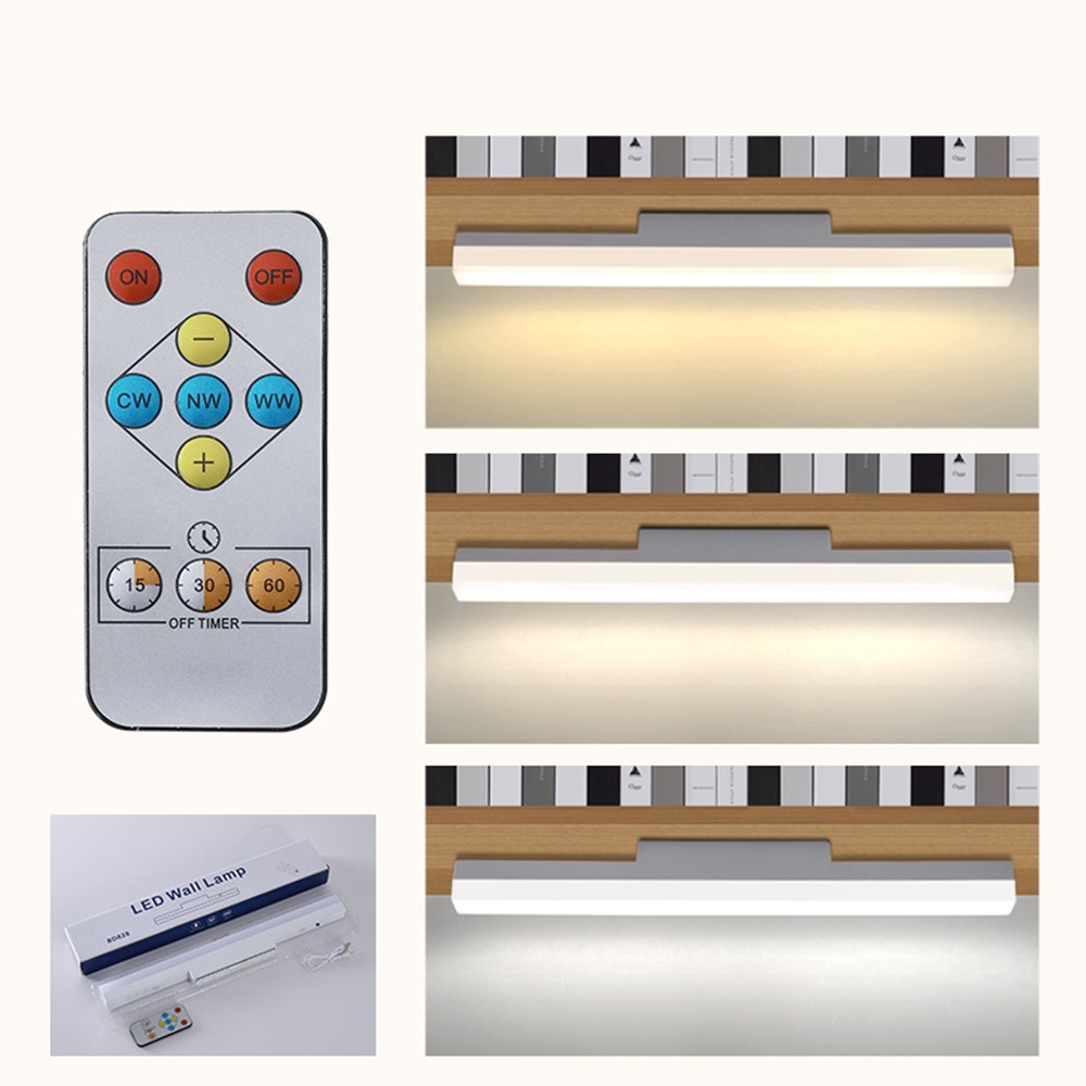 LED Wall Light Rechargeable Magnetic Remote Control Sconce Light, 3 Color Modes