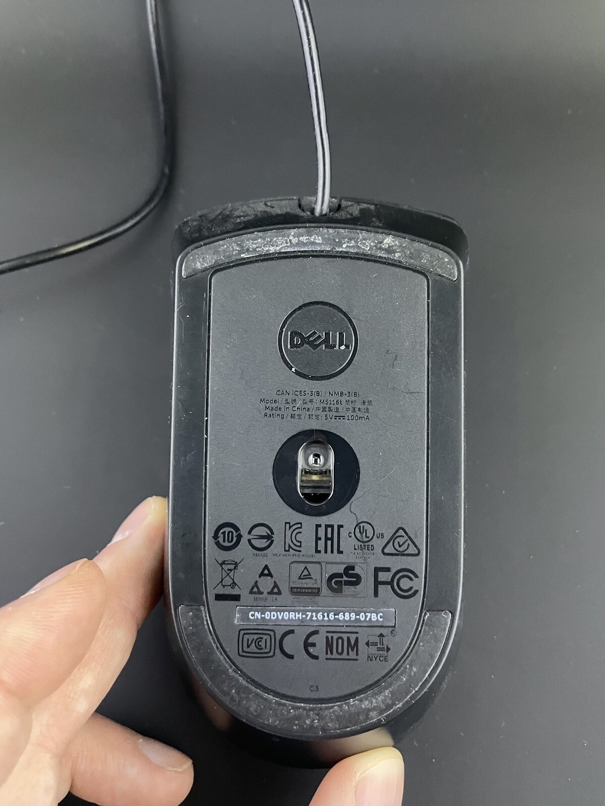 Two Black Wired Mouses - HP And Dell - Tested To Work