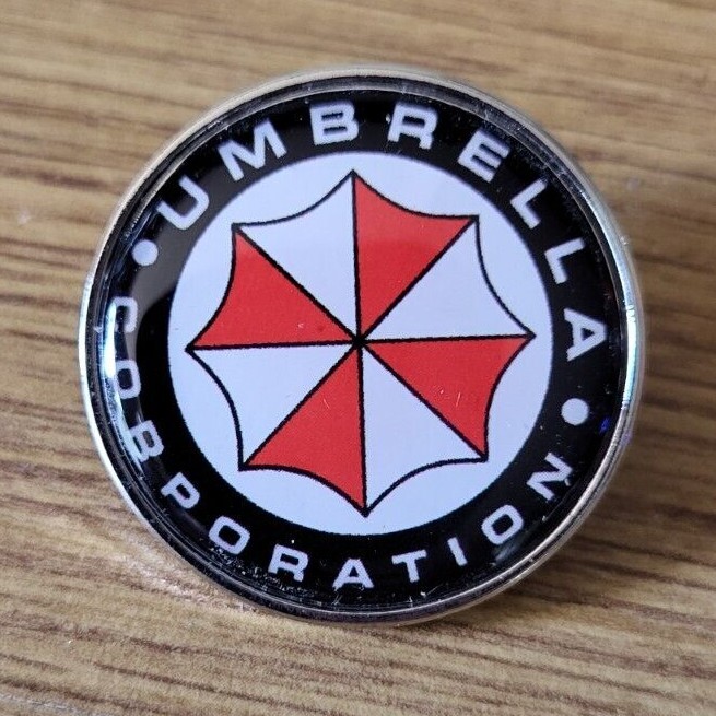 Resident Evil Umbrella Corporation Round Costume Pin 1 1/4 inches