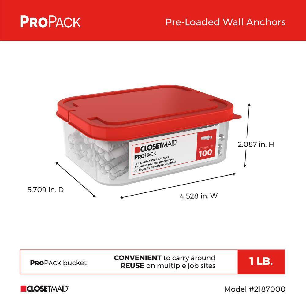 Propack Pre-Loaded Wall Anchors (100-Piece)
