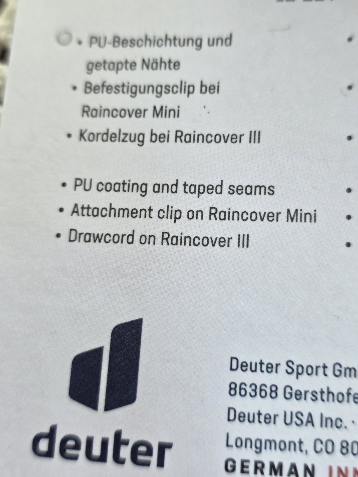 Deuter Rain Cover 3 School NWT- 45 To 90 Liters Outdoor Rain Protection Backpack
