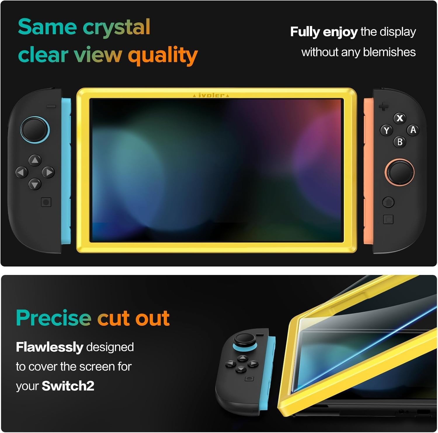Touch Sensitive Screen Protector for Nintendo Switch 2 with Easy Install Frame
