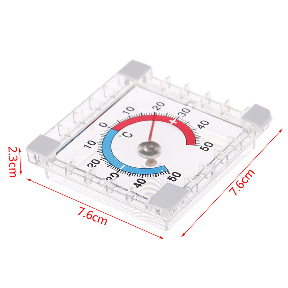 4pcs Square Thermometer for Windows and Doors Outdoor Temperature Reader
