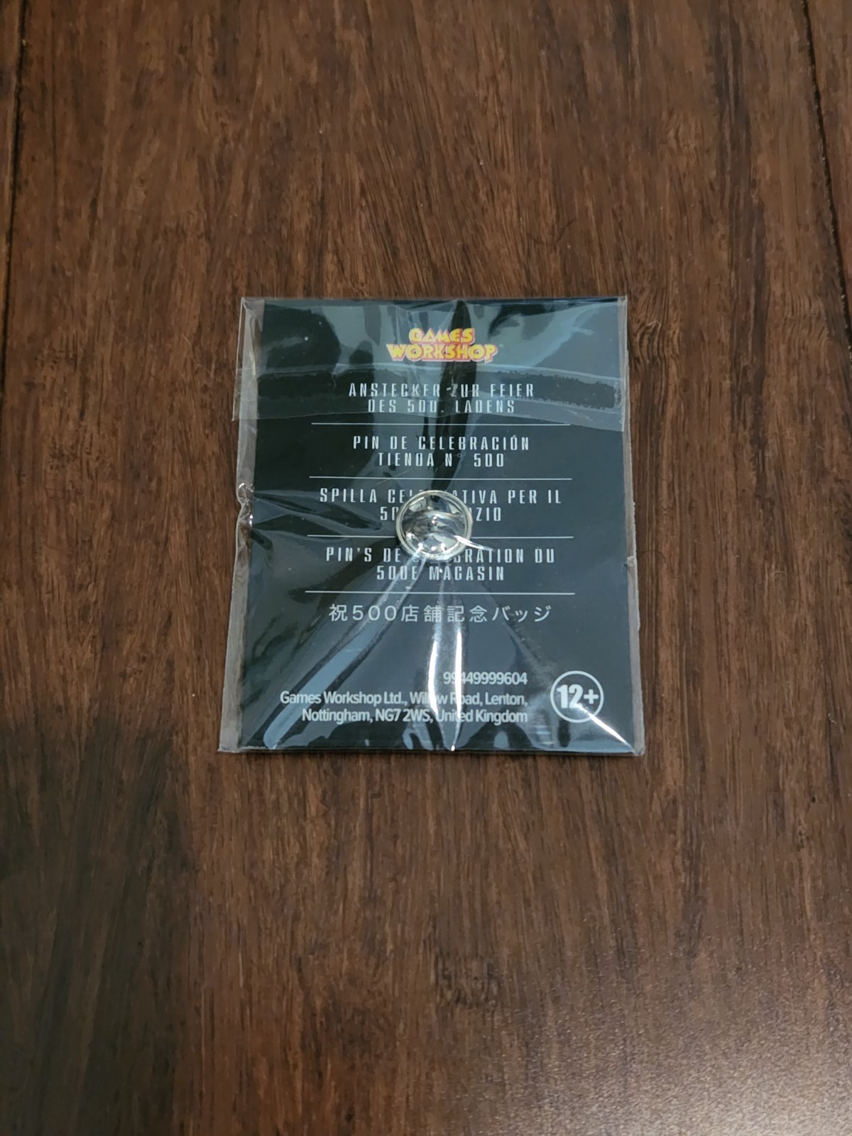 Warhammer 500th Store Pin Badge - Lapel Games Workshop New