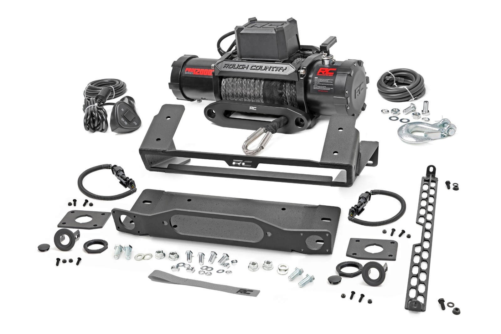 Rough Country Winch Mount Kit w/Winch 21-25 Ford Bronco OEM Steel Bumper 51097