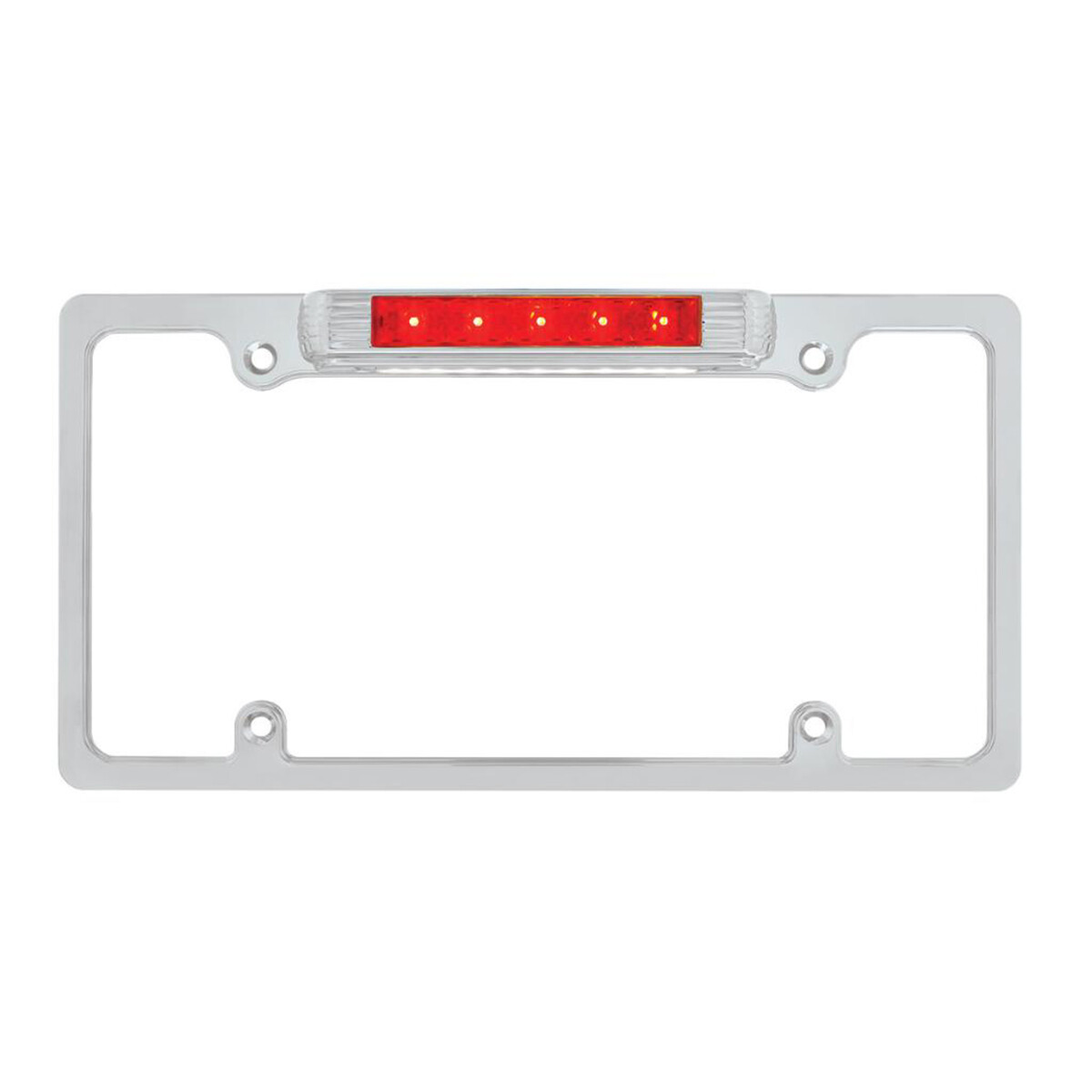United Pacific Chrome License Plate Frame with Auxiliary Light – 1 Unit