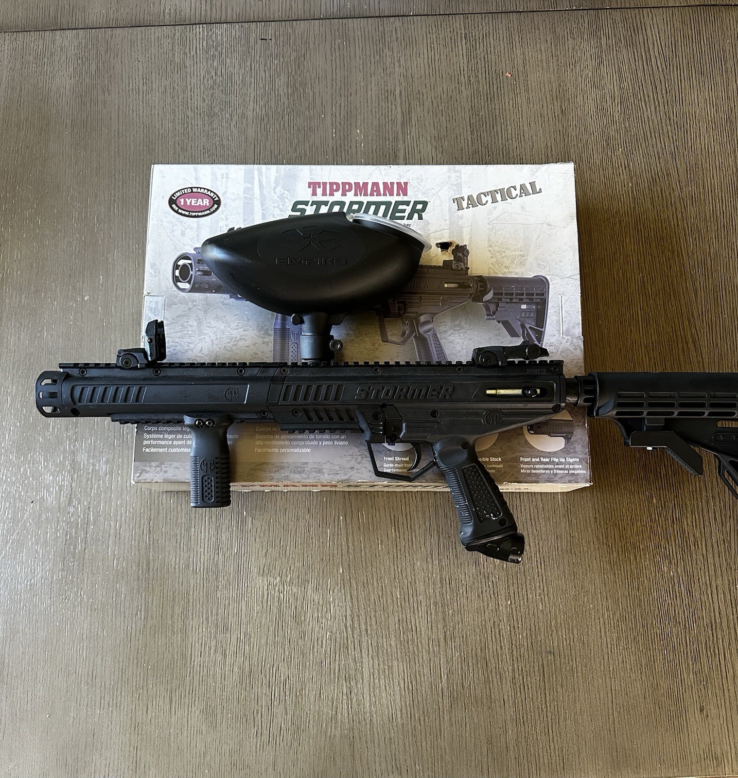 Tippmann Stormer Elite .68 Caliber Dual Paintball Fed Marker, Black - 14913