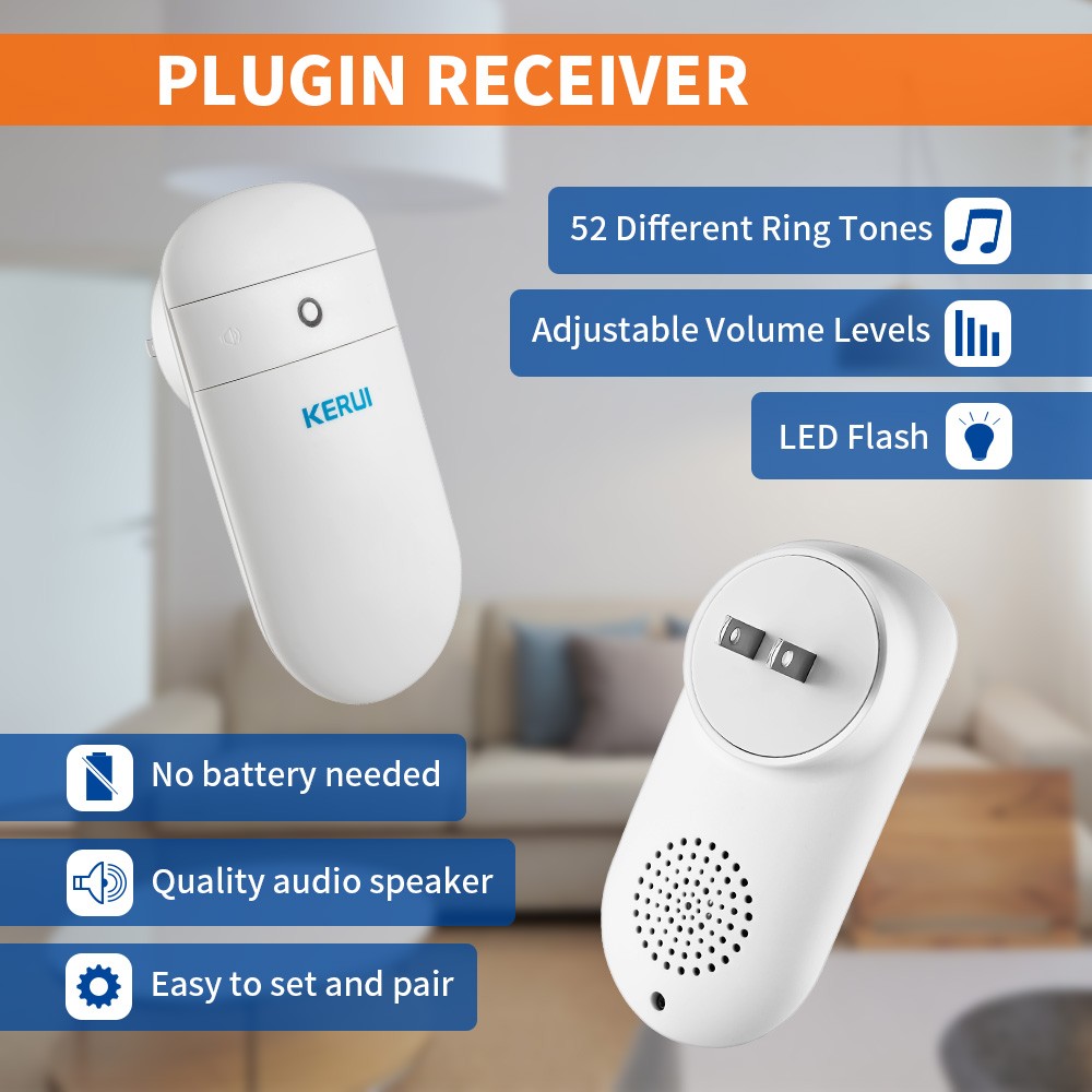 No Batteries Needed Wireless Security Doorbell 330Ft Coverage 52 Pleasant Chimes
