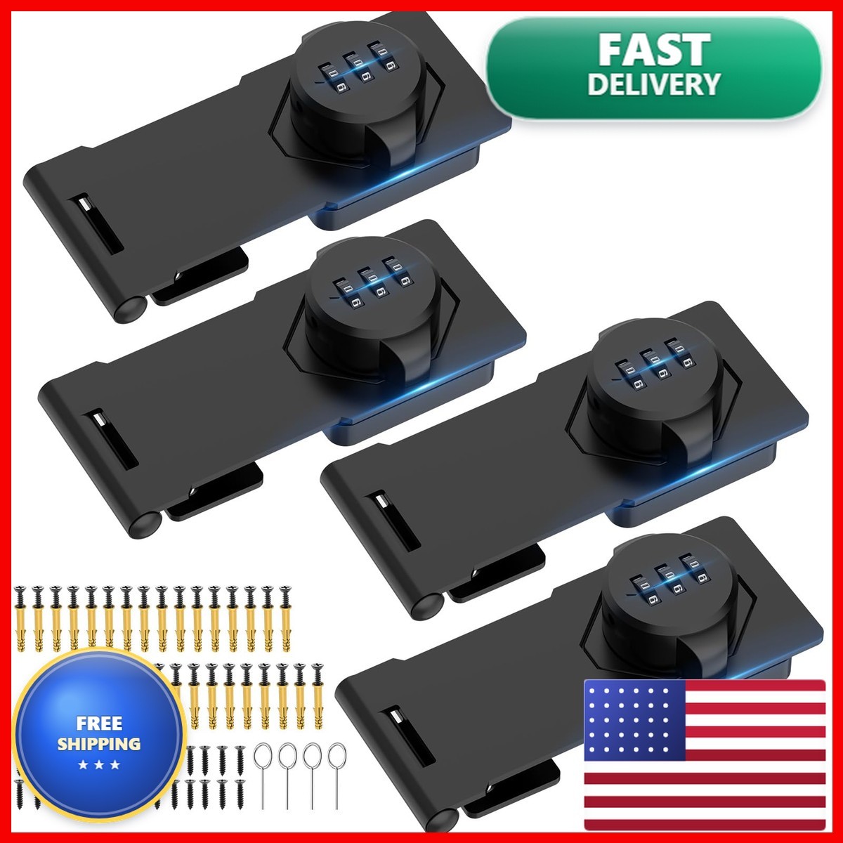 Mebantoo Household Cabinet Password Hasp Locks Cabinet Locks Combination Door