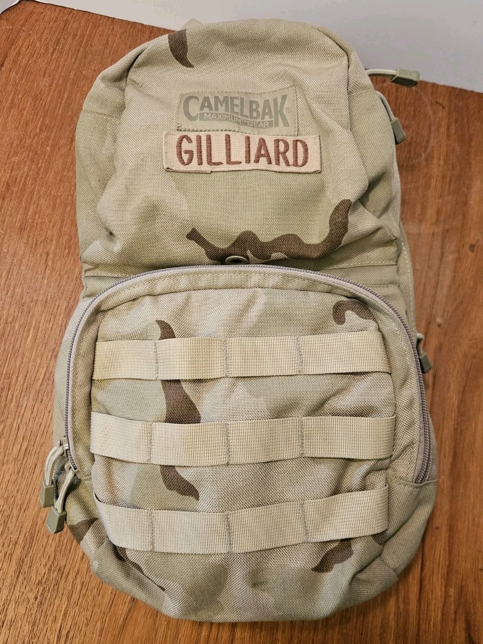 Military Camelbak Mule Hydration Backpack Desert Camo RARE - No Bladder - Patch