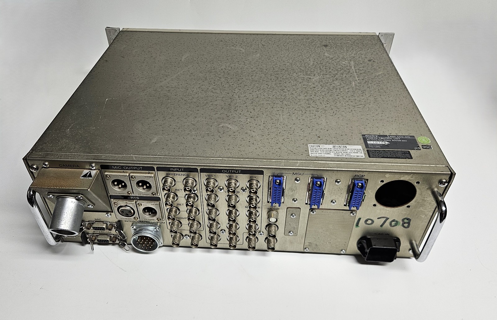 Sony CCU-370 Camera Control Unit Tested & Working -Broken PGM Intercom Knob