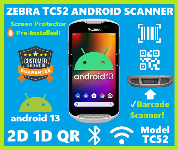 Zebra TC52 Wireless Android Handheld 2D/1D/QR Code Barcode Scanner!🔥⭐