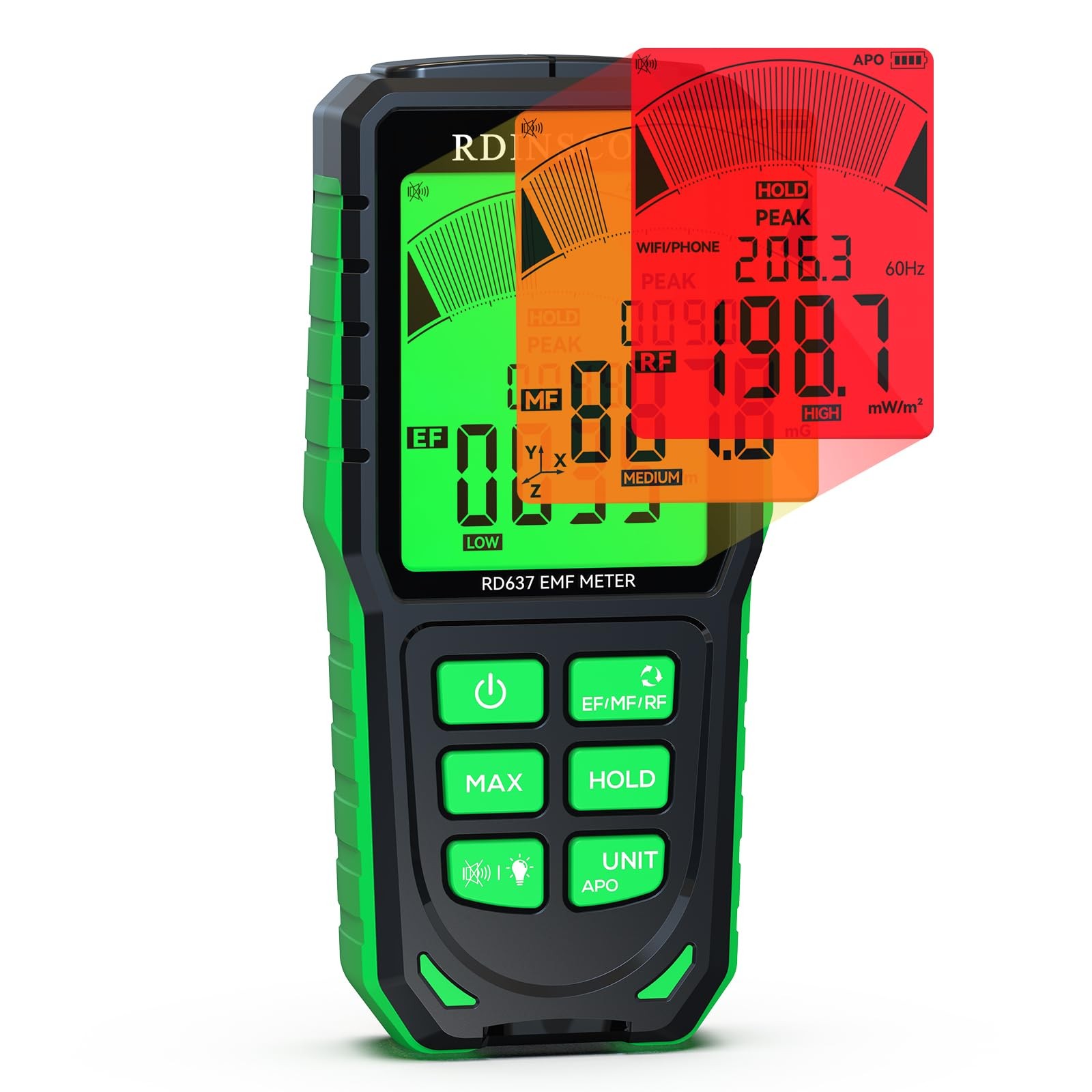 EMF Detector 3 Type Radiation Meter for Home Office 5G WiFi Smart Meter EMF Read