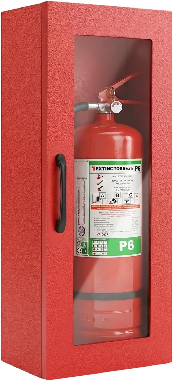 Fire Extinguisher Cabinet Wall or Surface Mount, Red | 19-Gauge Galvanized Steel